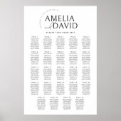 Moderne zitplaatsindeling voor 24 tafels poster (Voorkant)