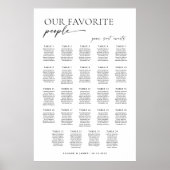 Moderne zitplaatsindeling voor 24 tafels poster (Voorkant)