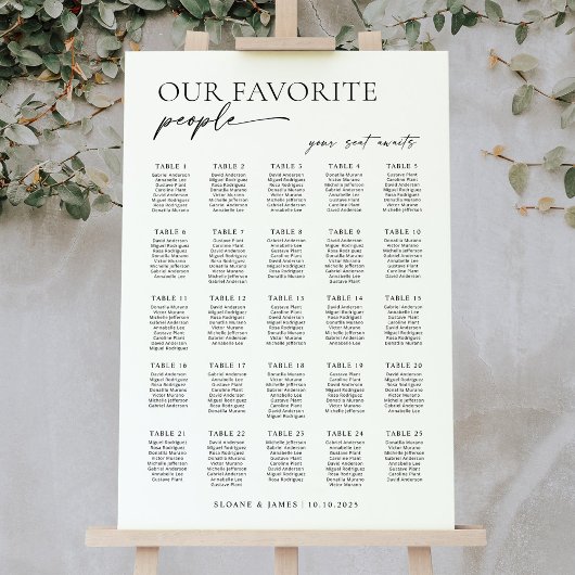 Moderne zitplaatsindeling voor 25 tafels poster
