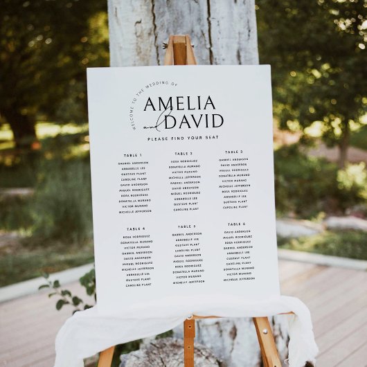 Moderne zitplaatsindeling voor 6 tafels poster