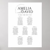 Moderne zitplaatsindeling voor 7 tafels poster (Voorkant)