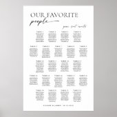 Moderne zitplaatskaart tafel 22 plaatsen poster (Voorkant)