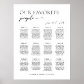 Moderne zitplaatskaart voor 12 tafels poster (Voorkant)