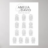 Moderne zitplaatskaart voor 13 tafels poster (Voorkant)