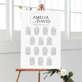 Moderne zitplaatskaart voor 14 tafels poster