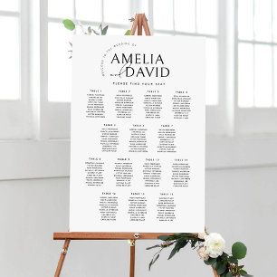 Moderne zitplaatskaart voor 14 tafels poster