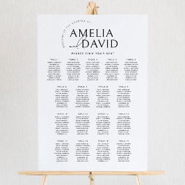 Moderne zitplaatskaart voor 17 tafels poster