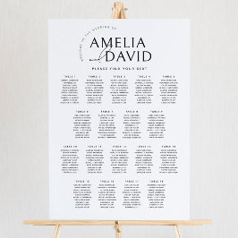 Moderne zitplaatskaart voor 18 tafels poster