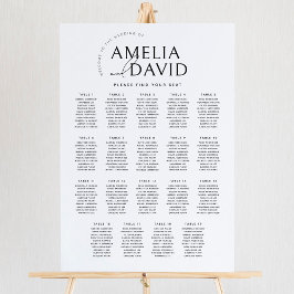 Moderne zitplaatskaart voor 19 tafels poster
