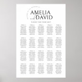 Moderne zitplaatskaart voor 20 tafels poster (Voorkant)
