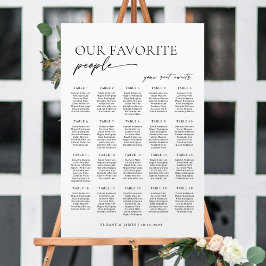 Moderne zitplaatskaart voor 20 tafels poster