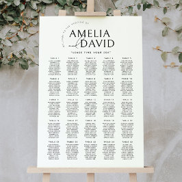 Moderne zitplaatskaart voor 25 tafels poster