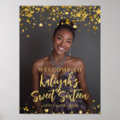 Moderne zoete 16 partij foto welkom poster (Voorkant)