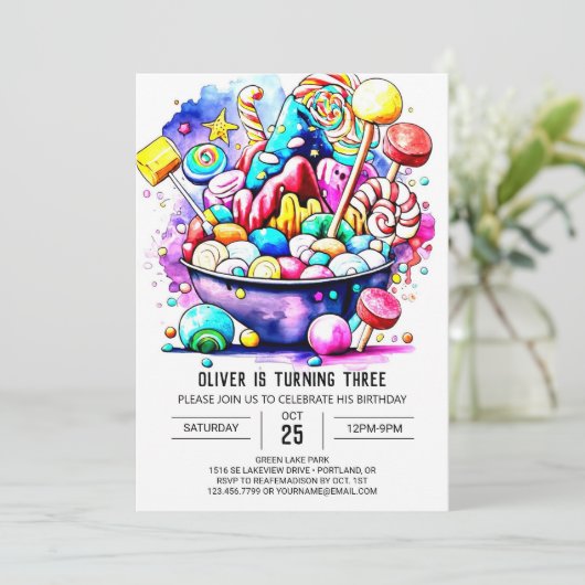 Moderne zoete chocolade verjaardag kaart (Staand voorkant)