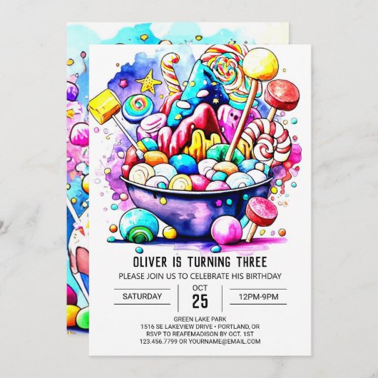 Moderne zoete chocolade verjaardag kaart (Voorkant / Achterkant)