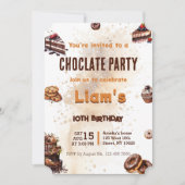 Moderne zoete chocoladetaart verjaardagsfeestje kaart (Voorkant)