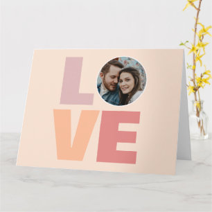 Moderne Zoete Perzik Liefde Typografie Foto Kaart