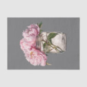 Moderne zoete pioenen op grijze achtergrond Decoup Tissuepapier (Voorkant)