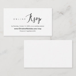 Moderne, zoete Wedding Online RSVP-website,   Informatiekaartje