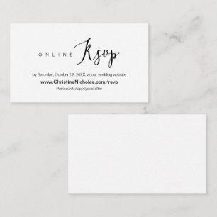 Moderne, zoete Wedding Online RSVP-website, Informatiekaartje