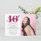 Moderne Zoete Zestien Verjaardag met Foto Kaart (Staand voorkant)