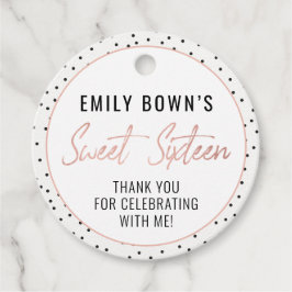 Moderne Zoete Zestien Verjaardagsfeestje Favor Tag Bedankjes Labels