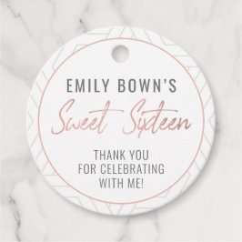 Moderne Zoete Zestien Verjaardagsfeestje Favor Tag Bedankjes Labels