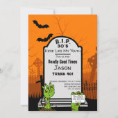 Moderne Zombie Horror Thema 40e Verjaardagsfeest Kaart (Voorkant)