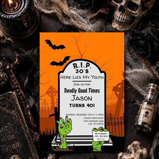 Moderne Zombie Horror Thema 40e Verjaardagsfeest Kaart