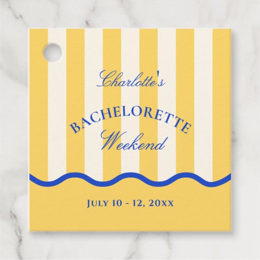 Moderne Zomer Bachelorette Weekend Bedankjes Labels (Voorkant)