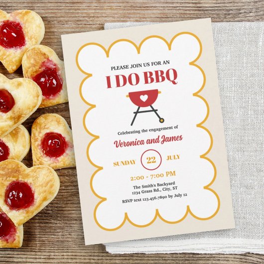 Moderne Zomer BBQ Grill Engagement Party Kaart