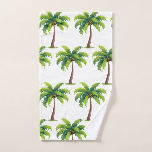 Moderne zomer botanische palmbomen op wit bad handdoek (Handdoek)