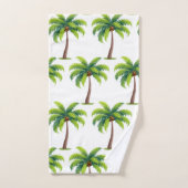 Moderne Zomer Botanische Palmboom op Witte Bad Handdoek (Handdoek)