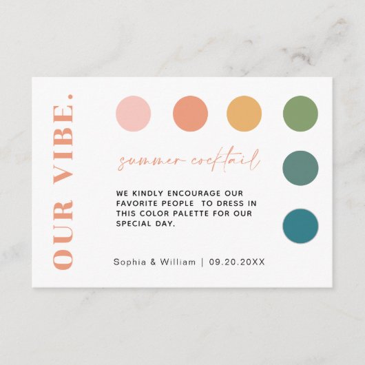 Moderne Zomer Bruiloft Kleding Code Kaarten (Voorkant)