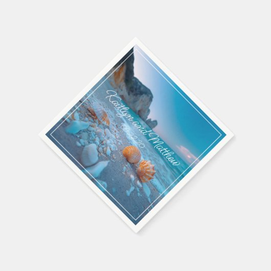 Moderne zomer bruiloft servet (Hoek)