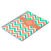 Moderne zomer Chevron Stripes Monogram Notitieboek (Linkerzijde)