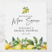 Moderne Zomer Citroen Citrus Bruidsdouche Wijn Etiket (Enkel label)