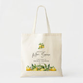 Moderne Zomer Citroen Citrus Bruiloftsborrel Tote Bag (Voorkant)