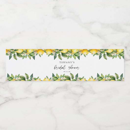 Moderne Zomer Citroen Citrus Bruiloftsborrel Waterfles Etiket (Enkel label)