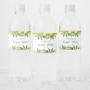 Moderne Zomer Citroen Vruchtensalade Bruidsdouche Waterfles Etiket