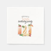 Moderne zomer cocktails 30e verjaardag feest servet (Voorkant)