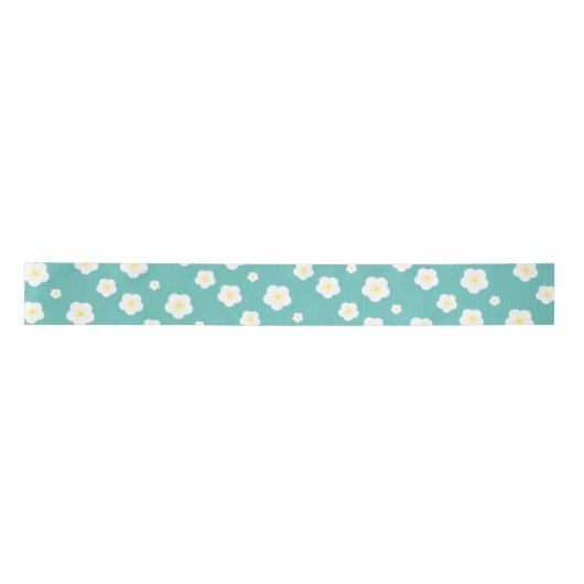 Moderne zomer gradient daisy bloem patroon satijnen lint (Voorkant)