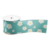 Moderne zomer gradient daisy bloem patroon satijnen lint (Spoel)