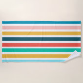Moderne Zomer Kleurrijke Verticale Strepen Strandlaken (Voorkant)