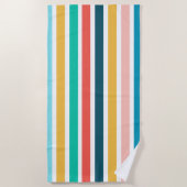 Moderne Zomer Kleurrijke Verticale Strepen Strandlaken (Voorkant)