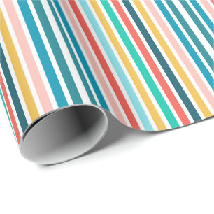 Moderne zomer multikleurige verticale strepen cadeaupapier