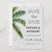 Moderne Zomer Ocean Beach bruiloft Save The Date (Voorkant)