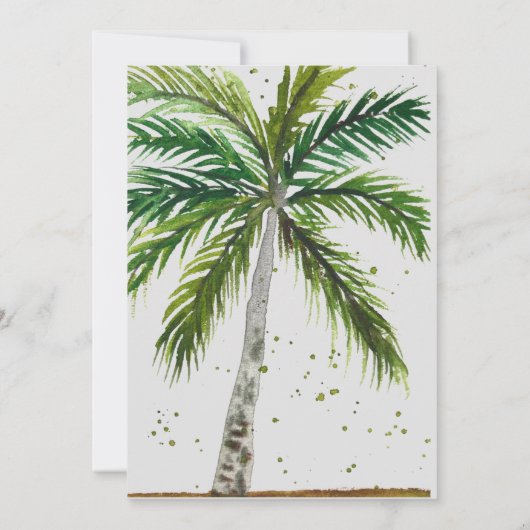 Moderne Zomer Ocean Beach bruiloft Save The Date (Achterkant)