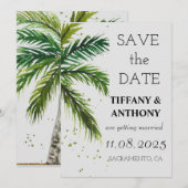 Moderne Zomer Ocean Beach bruiloft Save The Date (Voorkant / Achterkant)
