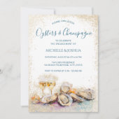 Moderne zomer oester & champagne kuststijl kaart (Voorkant)